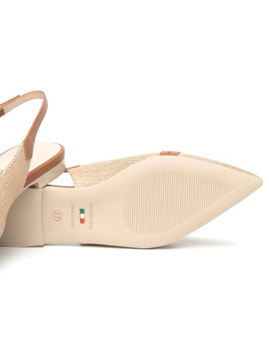 Nero Giardini slingback in tessuto e pelle